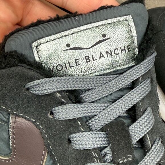 Voile Blanche Storm Fur-1B05 Women Sz 8/EU 39 Green Shearling Metallic Sneakers - Picture 11 of 11